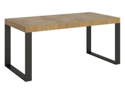 Mesa extensible 180/440x90 cm Tecno Premium roble natural patas antracita