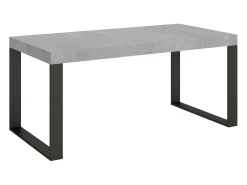 Mesa extensible 90x200/304 cm Tecno Cemento estructura Antracita