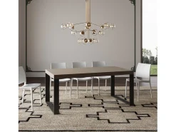 Mesa extensible 90x200/460 cm Tecno Premium gris paloma patas antracita