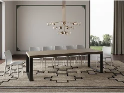 Mesa extensible 90x200/460 cm Tecno Premium gris paloma patas antracita