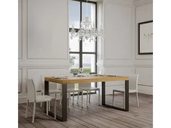 Mesa extensible 200/460x90 cm Tecno roble natural patas antracita