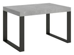Mesa extensible 140/400x90 cm Tecno cemento patas antracita