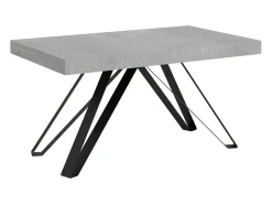 Mesa extensible 160/420X90 cm Terium efecto cemento patas antracita