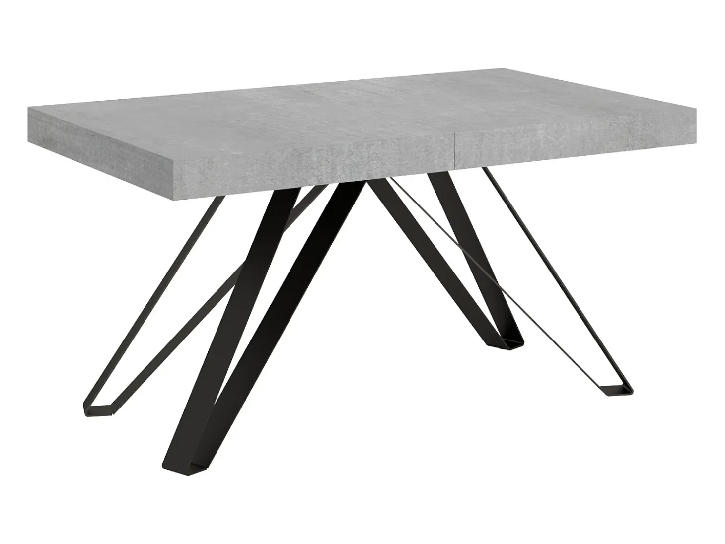 Mesa extensible 160/420X90 cm Terium efecto cemento patas antracita