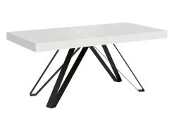 Mesa extensible 200/460x90 cm Terium efecto madera fresno blanco patas antracita