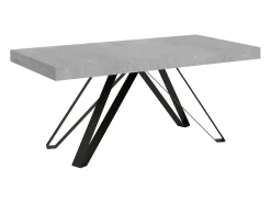 Mesa extensible 200/304x90 cm Terium efecto cemento patas antracita