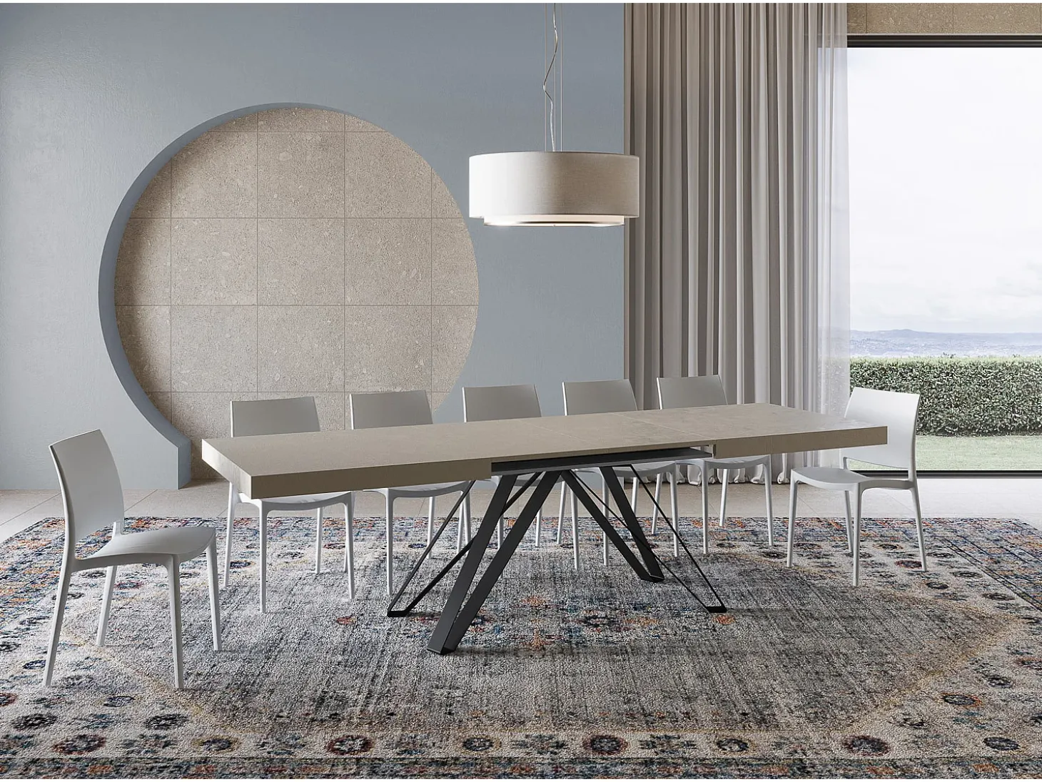 Mesa extensible 180/284x90 cm Terium cachemira patas antracita