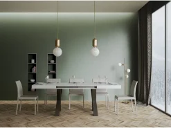 Mesa extensible 90x140/244 cm Traffic Fresno Blanco estructura Antracita