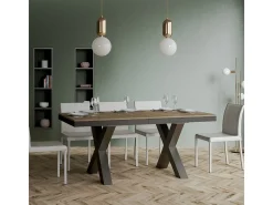 Mesa extensible 90x160/420 cm Traffic Evolution Nogal estructura Antracita