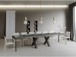 Mesa extensible 90x180/440 cm Traffic Evolution Cemento estructura Antracita