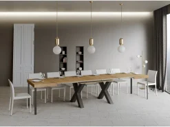 Mesa extensible 90x130/390 cm Traffic Roble Natural estructura Antracita