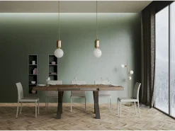 Mesa extensible 90x200/460 cm Traffic Nogal estructura Antracita