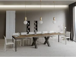 Mesa extensible 90x120/380 cm Traffic Evolution Nogal estructura Antracita