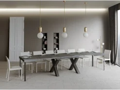 Mesa extensible 90x160/420 cm Traffic Cemento estructura Antracita