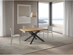 Mesa extensible 90x160/260 cm Versalux roble descortezado patas antracita