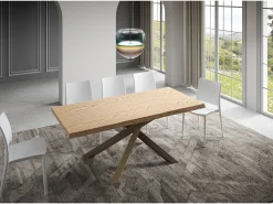 Mesa extensible 90x180/230 cm Versalux patas roble descortezado 4/C