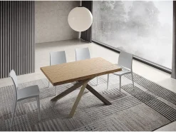 Mesa extensible 90x140/190 cm Versalux patas roble descortezado 4/C