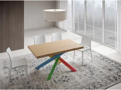 Mesa extensible 90x140/190 cm Versalux patas roble descortezado 4/B