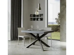 Mesa extensible 140/400x90 cm Volantis cemento patas antracita