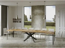 Mesa extensible 200/460x90 cm Volantis roble natural patas antracita