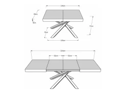 Mesa extensible 90x120/224 cm Volantis gris paloma patas antracita