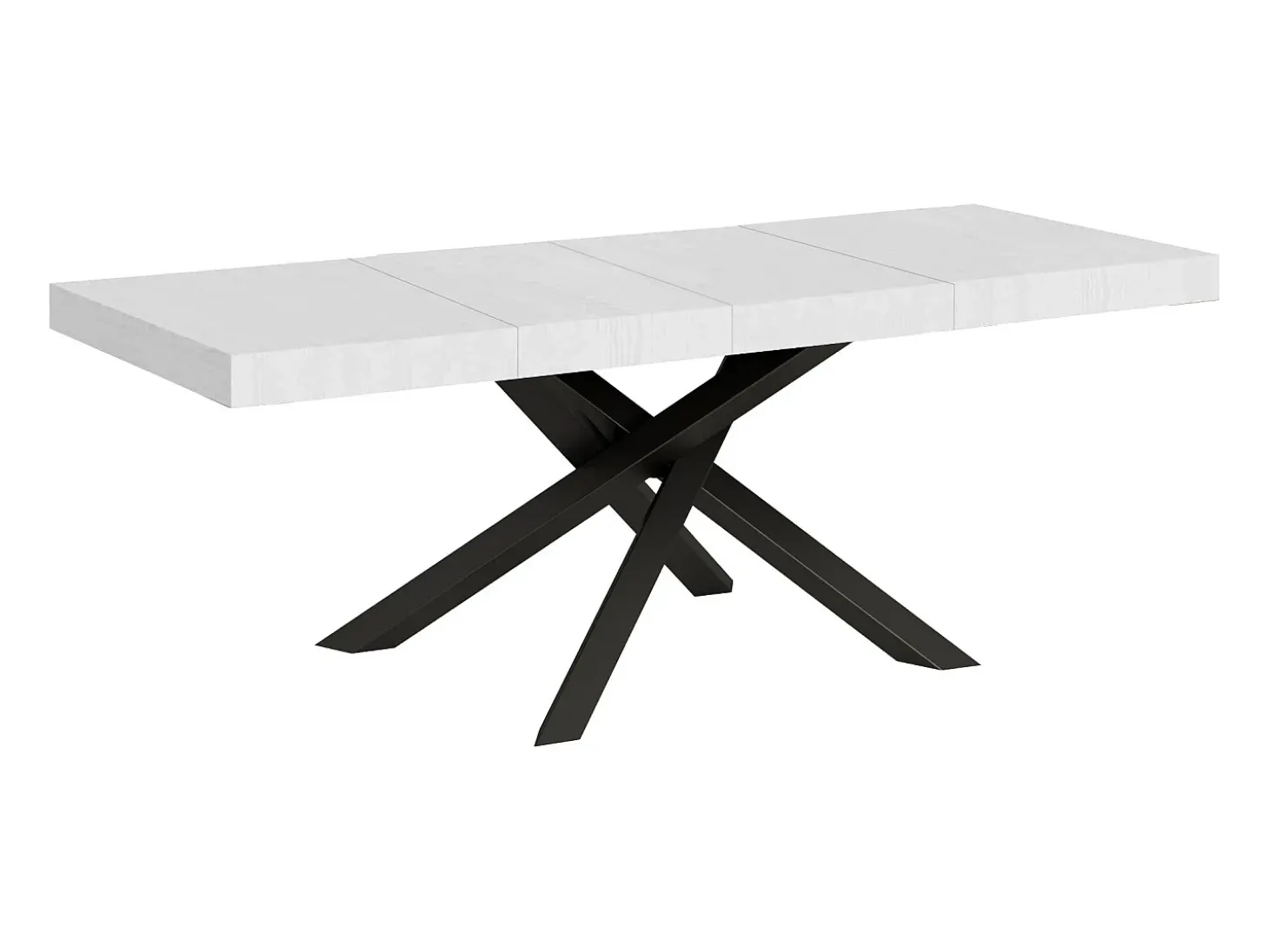 Mesa extensible 180/284x90 cm Volantis Premium fresno blanco patas antracita
