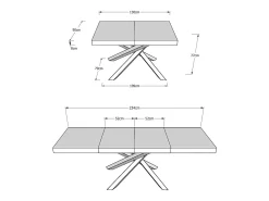 Mesa extensible 130/234x90 cm Volantis Premium roble natural patas antracita