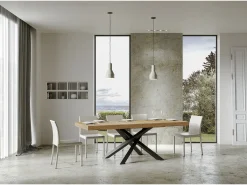 Mesa extensible 130/234x90 cm Volantis Premium roble natural patas antracita