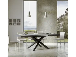 Mesa extensible 130/390x90 cm Volantis cemento patas antracita