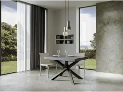 Mesa extensible 130/390x90 cm Volantis cemento patas antracita