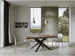 Mesa extensible 160/420x90 cm Volantis nogal patas antracita