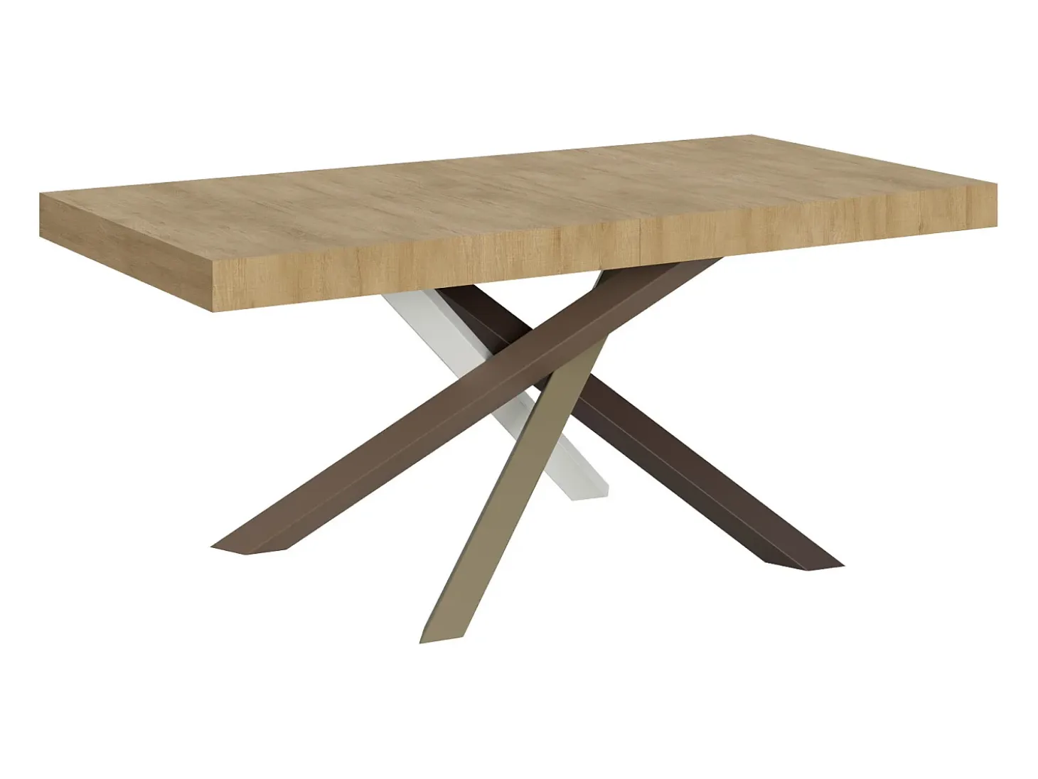 Mesa extensible 180/440x90 cm Volantis roble natural patas multicolor 4/C