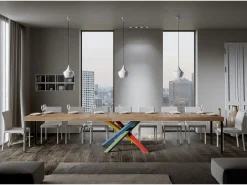 Mesa extensible 90x140/400 cm Volantis Premium Roble Natural estructura multicolor 4/B