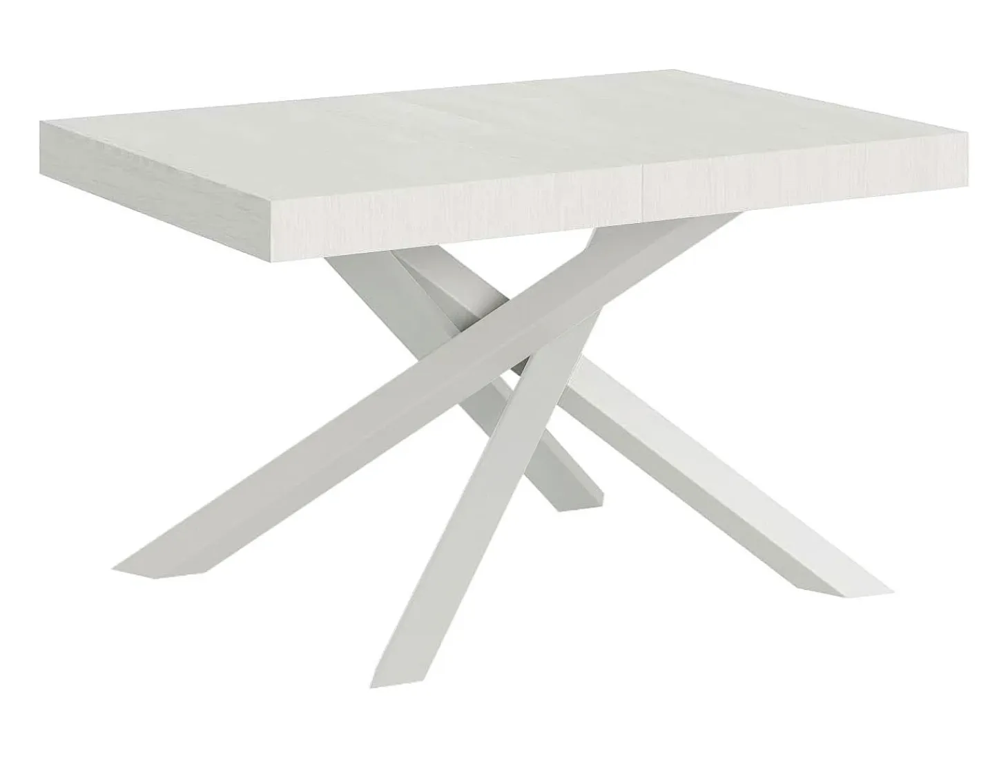 Mesa extensible 130/234x90 cm Volantis fresno blanco patas blancas