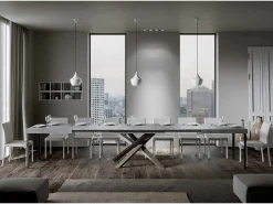 Mesa extensible 140/400x90 cm Volantis Premium cemento patas multicolor 4/C
