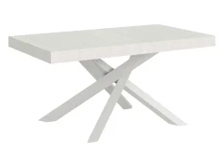 Mesa extensible 180/284x90 cm Volantis fresno blanco patas blancas