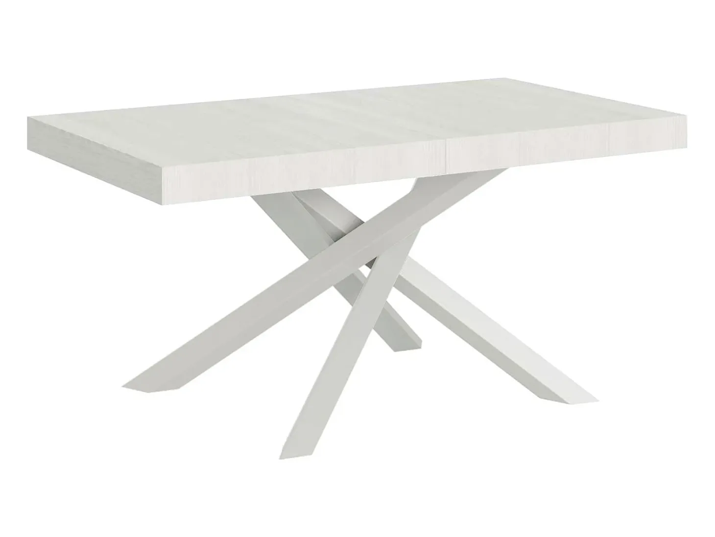 Mesa extensible 200/304x90 cm Volantis fresno blanco patas blancas