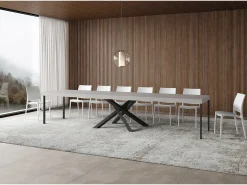 Mesa extensible 120/380x90 cm Volantis Premium patas antracita cachemir