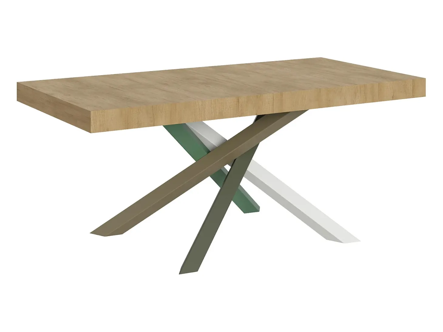 Mesa extensible 180/440x90 cm Volantis roble natural patas multicolor 4/A