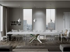 Mesa extensible 90x200/304 cm Volantis Premium Fresno Blanco estructura multicolor 4/A