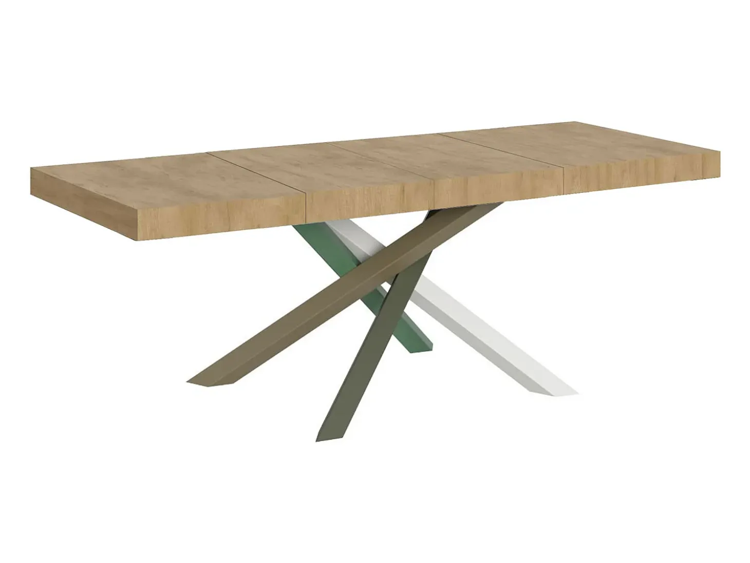 Mesa extensible 180/284x90 cm Volantis Premium roble natural patas multicolor 4/A