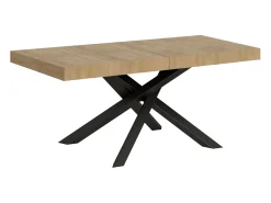 Mesa extensible 120/224x90 cm Volantis Premium roble natural patas antracita