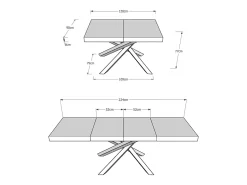 Mesa extensible 120/224x90 cm Volantis Premium roble natural patas antracita