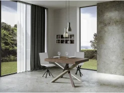 Mesa extensible 140/400x90 cm Volantis Premium nogal patas multicolor 4/C
