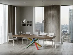 Mesa extensible 90x130/390 cm Volantis Premium Nogal estructura multicolor 4/B