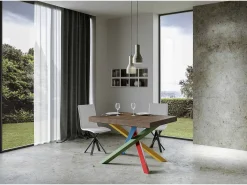 Mesa extensible 90x130/390 cm Volantis Premium Nogal estructura multicolor 4/B