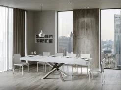 Mesa extensible 120/380x90 cm Volantis Premium patas fresno blanco multicolor 4/C