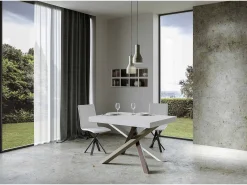 Mesa extensible 120/380x90 cm Volantis Premium patas fresno blanco multicolor 4/C