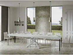 Mesa extensible 90x120/380 cm Volantis Premium estructura blanca fresno