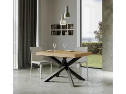 Mesa extensible 90x130/390 cm Volantis Premium Roble Natural estructura Antracita